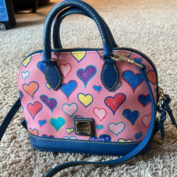 Dooney & Bourke Handbags - Dooney & Bourke Multicolor Bitsy Heart Mini Crossbody Bag NWOT